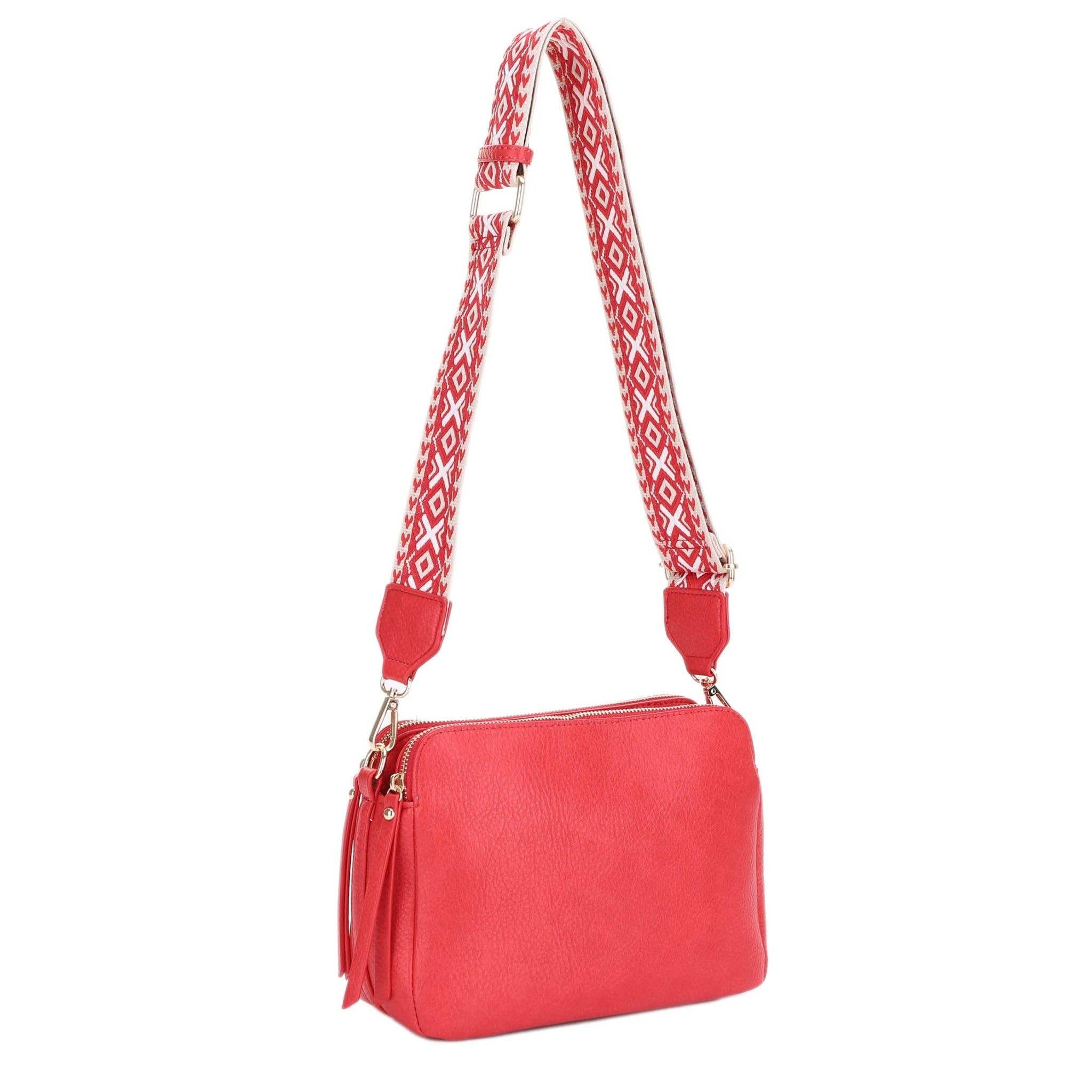 MiMi Wholesale - Wholesale Crossbody Bag - Women's - EJ60197 Mila 3 Compartment Crossbody Bag With Guitar Strap8