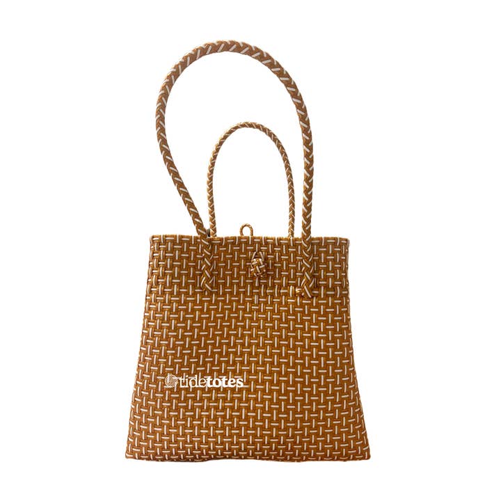 Duchess Ember – Designer Tote In Warm Tan Weave for wholesale by Pure Di Casa