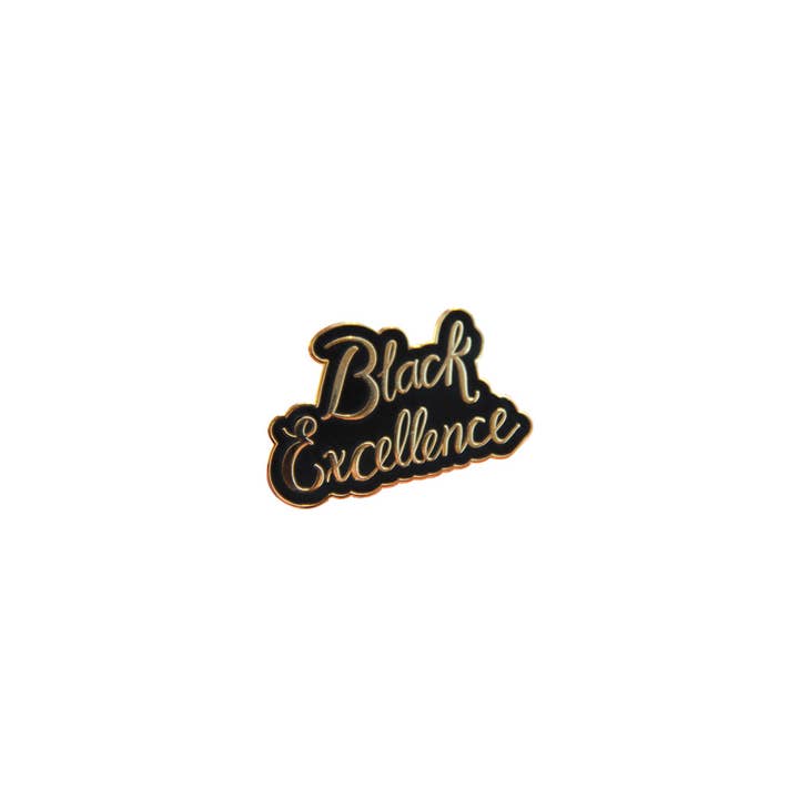 Black Excellence Enamel Pin for wholesale by Pineapple Sundays Design Studio