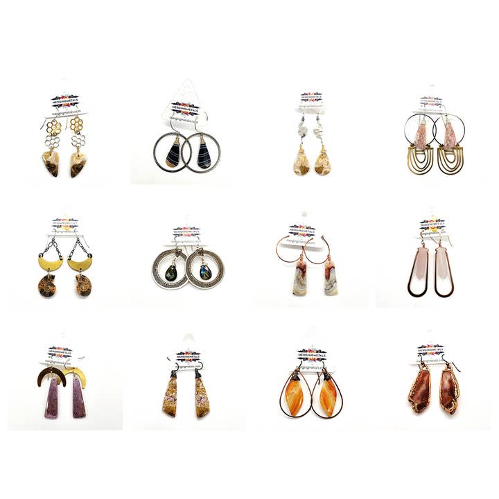 Unieke natuurlijke edelsteen oorbellen voor wholesale door MergingMetals