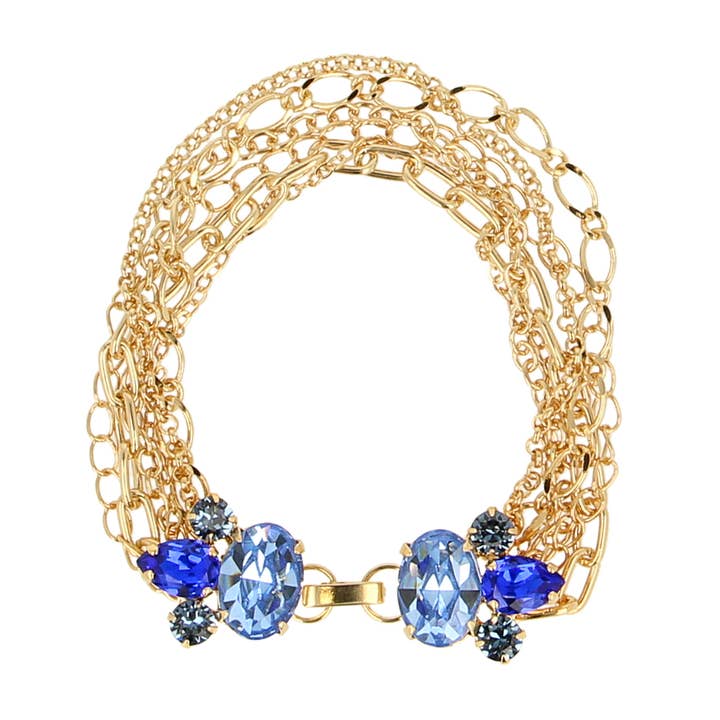 Blue Beetle Bracelet Big - Gold, Handmade for wholesale by OTAZU