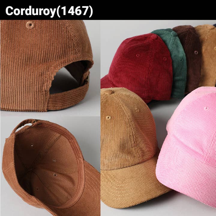 Fashion City - Wholesale Baseball Cap - Unisex - Custom Embroidery Corduroy Adjustable Cotton Baseball Cap