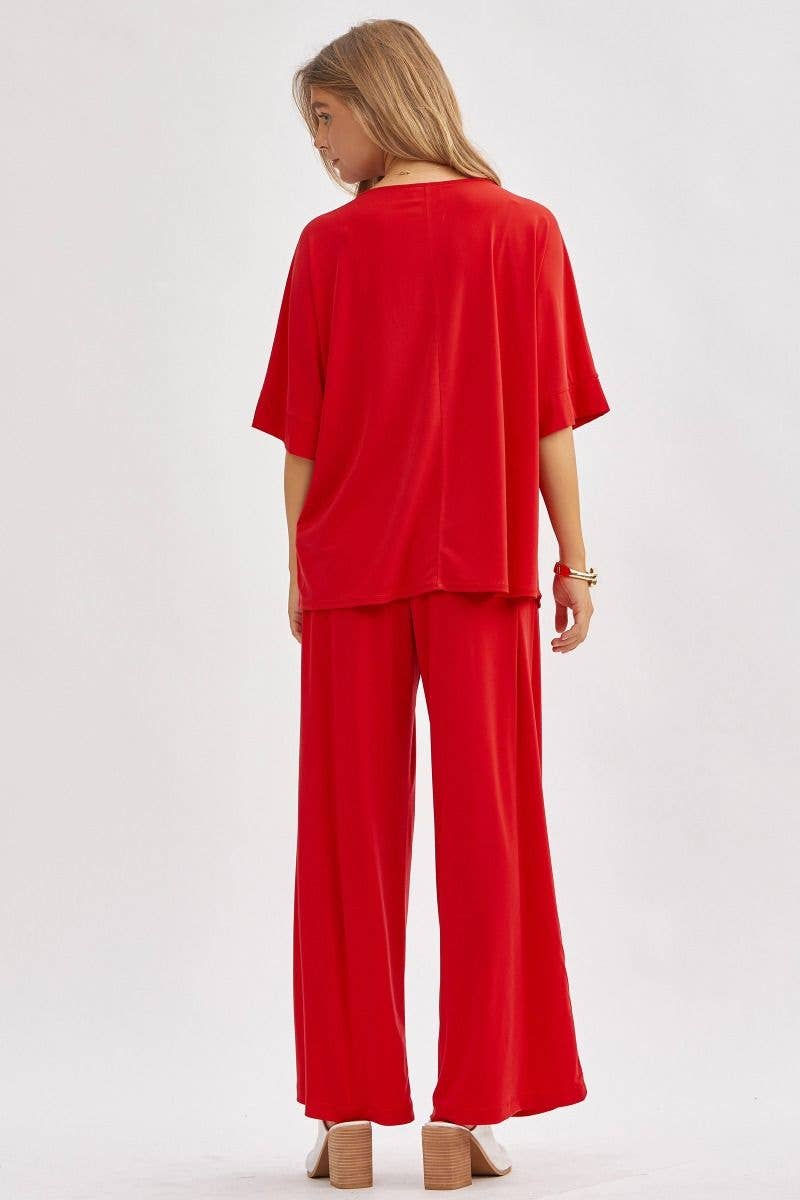 Dear Scarlett - Wholesale Top & Pant Set (NOT Loungewear) - Women's - Stylish Flowy Top + Wide Leg Set TRVSET-CABANA2