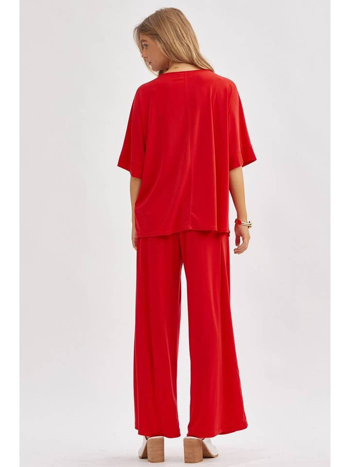 Dear Scarlett - Wholesale Top & Pant Set (NOT Loungewear) - Women's - Stylish Flowy Top + Wide Leg Set TRVSET-CABANA2