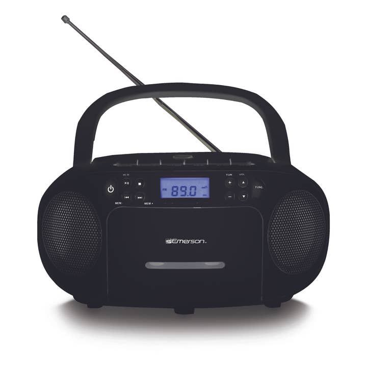 JupiterGear Home - Wholesale Speakers - Emerson Portable CD/Cassette Boombox with AM/FM Radio