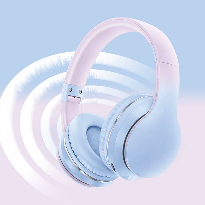 Casque sans fil Bluetooth rose et bleu pour la vente par FashionIt