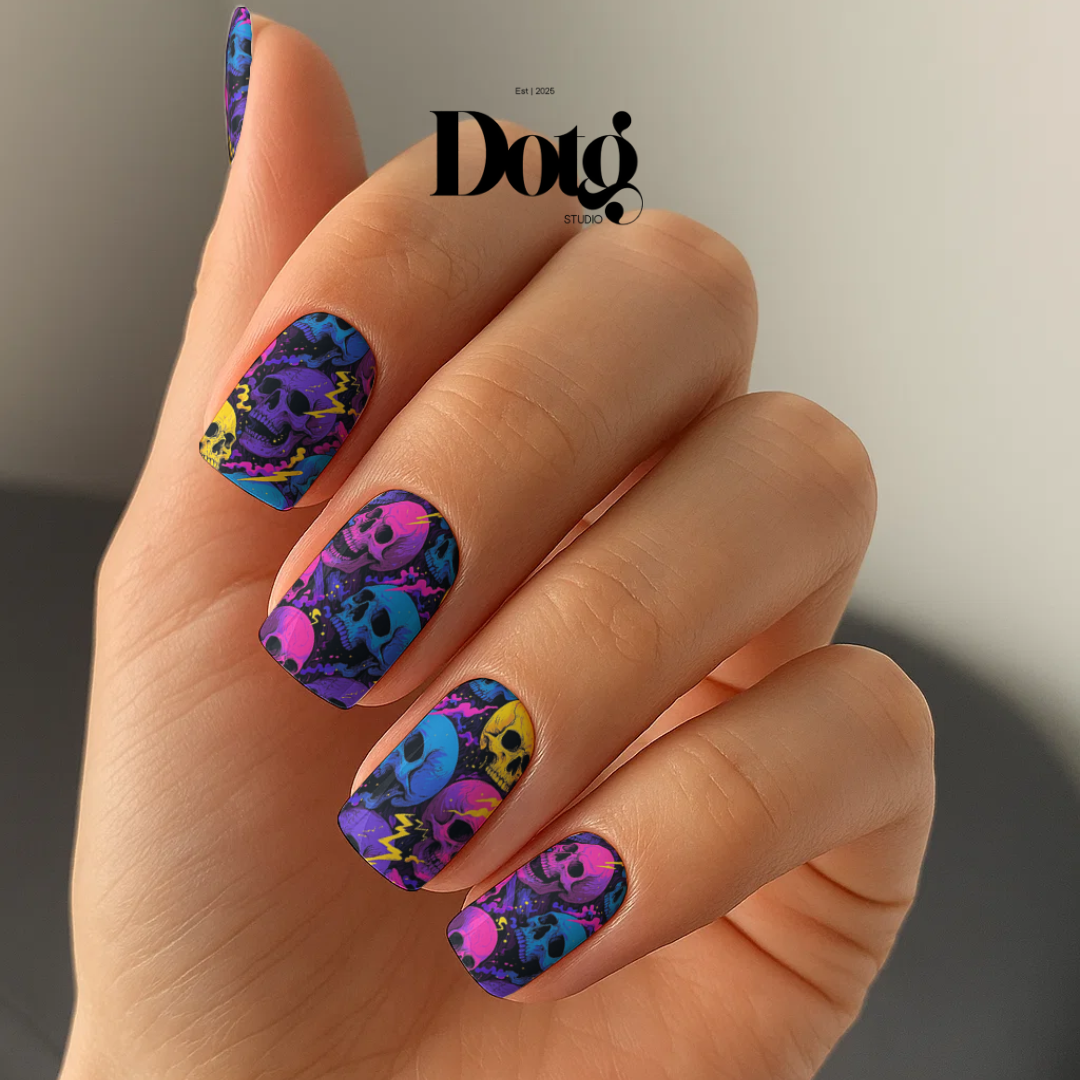 Design on The Go Studio - Vente Nail Art/Autocollant pour les ongles - Autocollants pour manucure et pédicure DIY Electric Skulls1