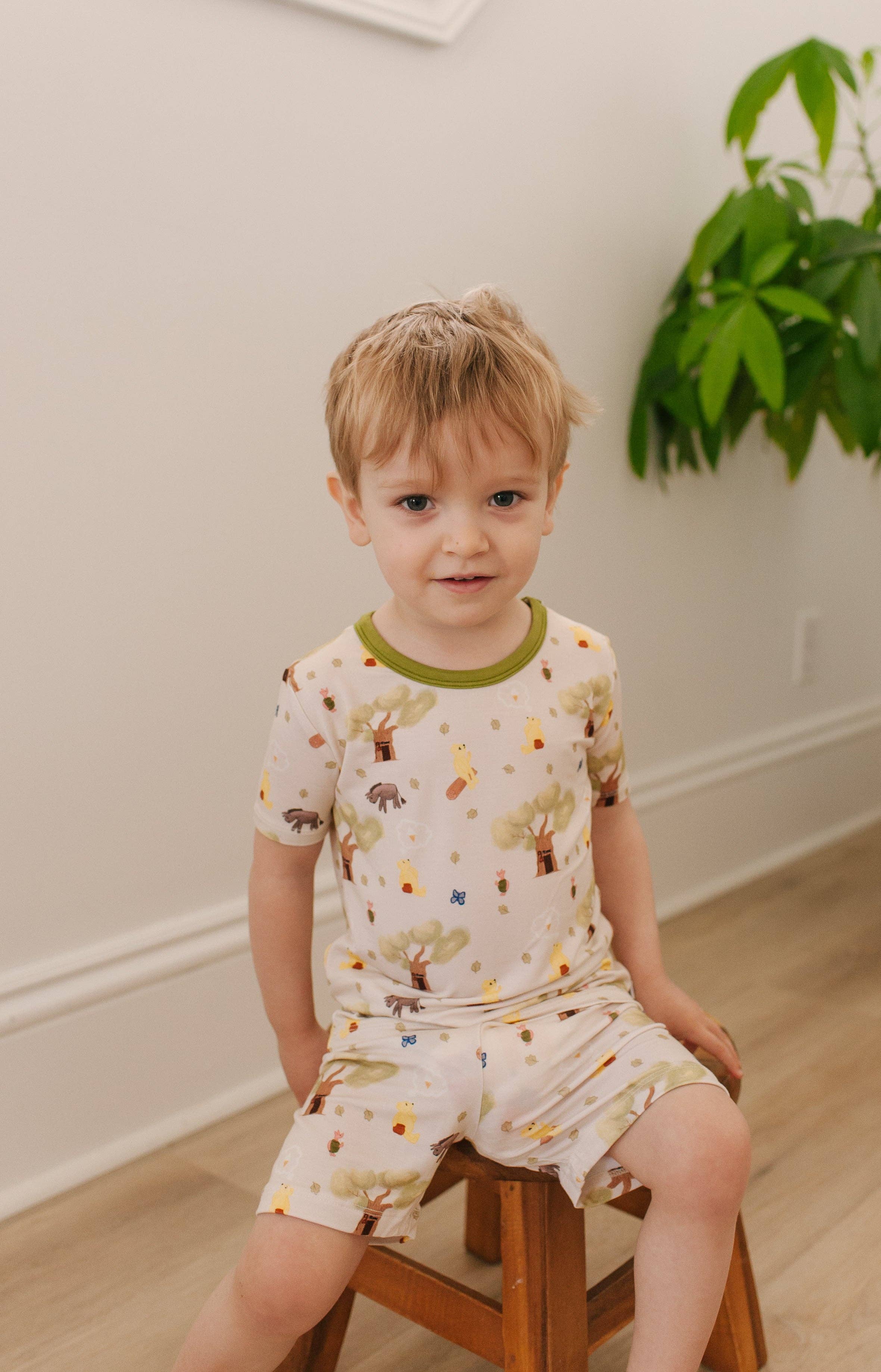 Stay Dreamy - Wholesale Sleepwear Set - Kids - Rumbly Tumbly (Winnie The Pooh) Bamboo Short and T-Shirt Pj Set