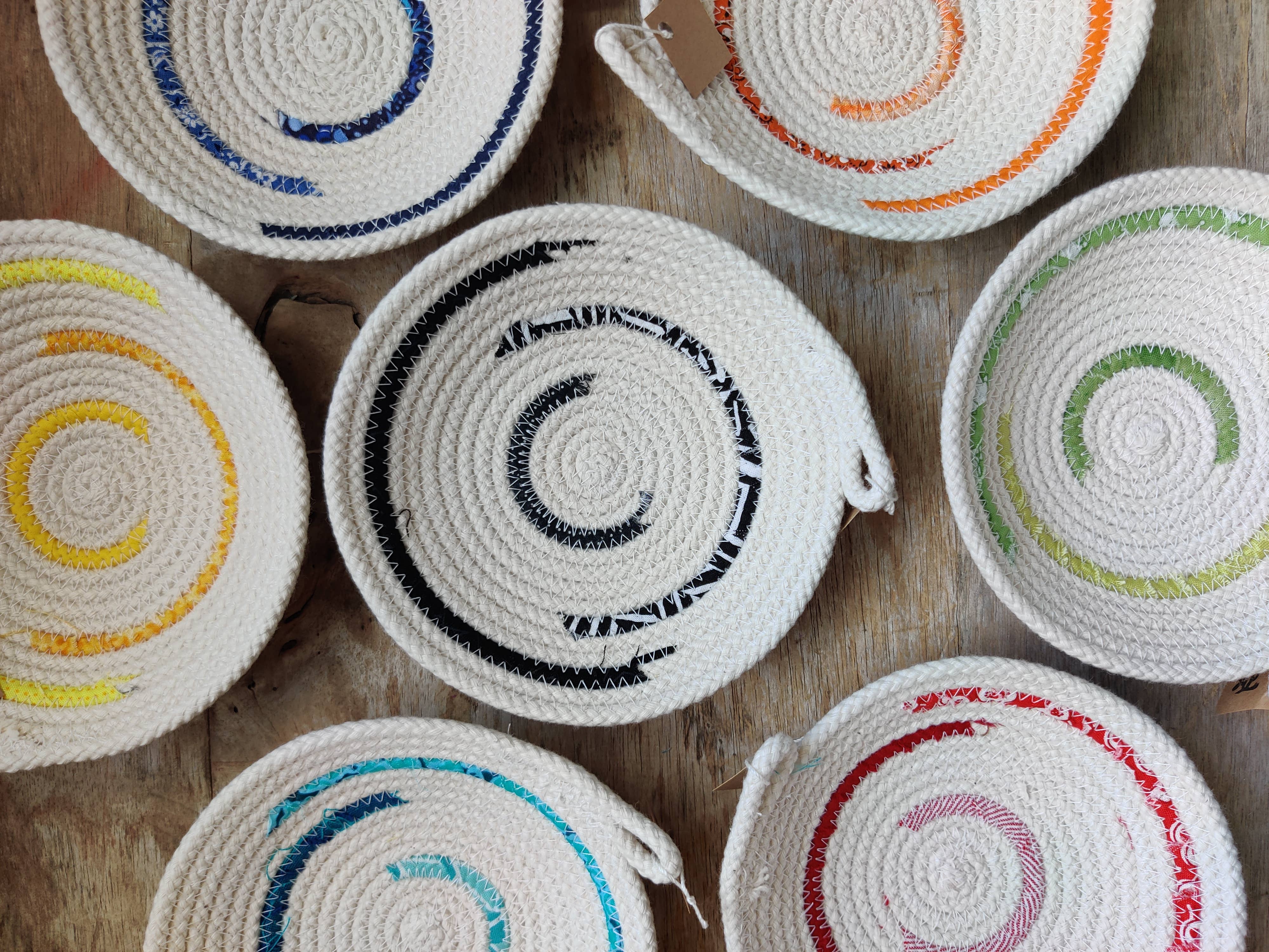 The Foxes Tail – wholesale Dekorativ tallrik/fat/skål – Tyg Wrapped Cotton Rope Bowl: Stor12