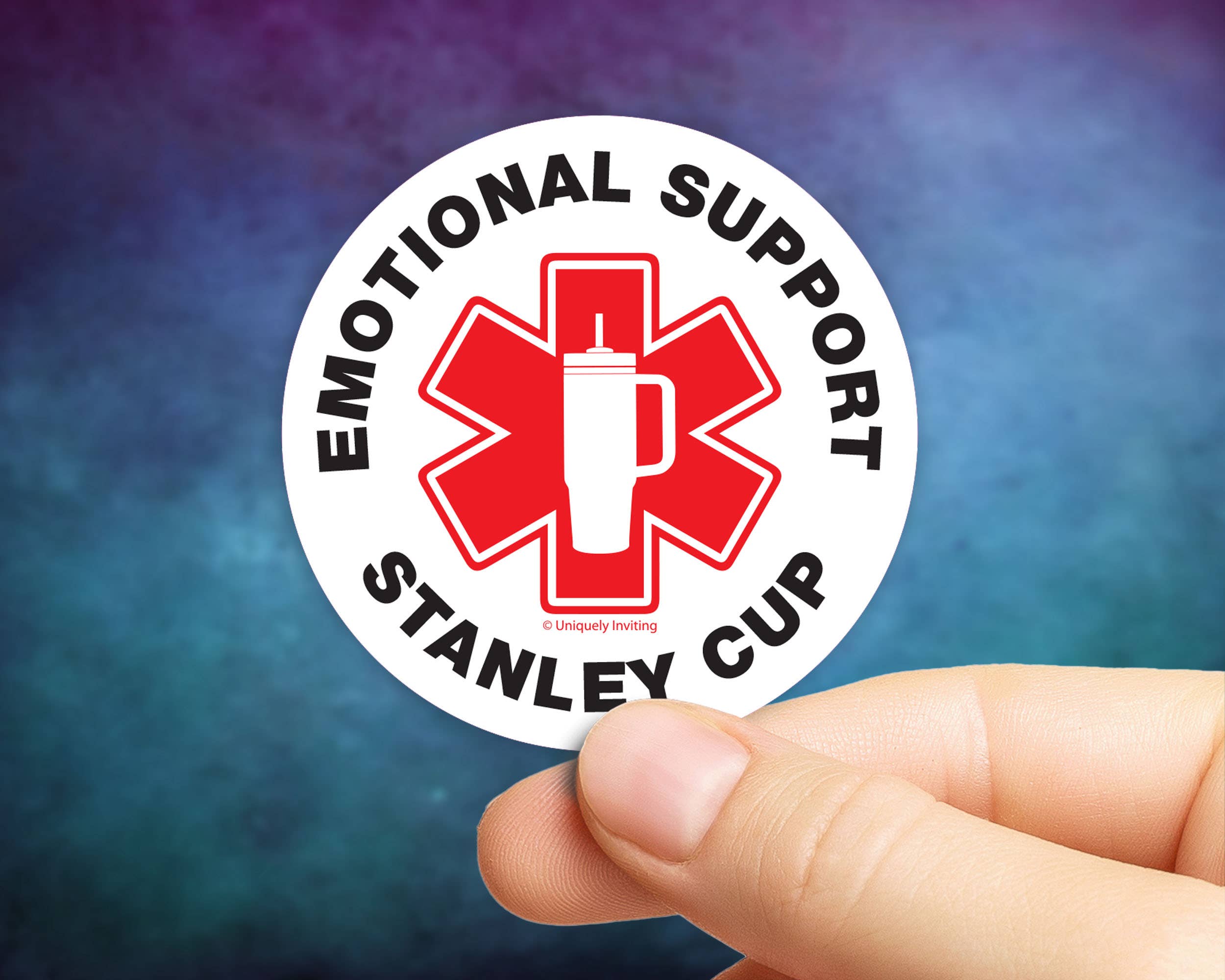 Uniquely Inviting – wholesale Klistermärke – Känslomässigt stöd Stanley Cup Vinylklistermärke