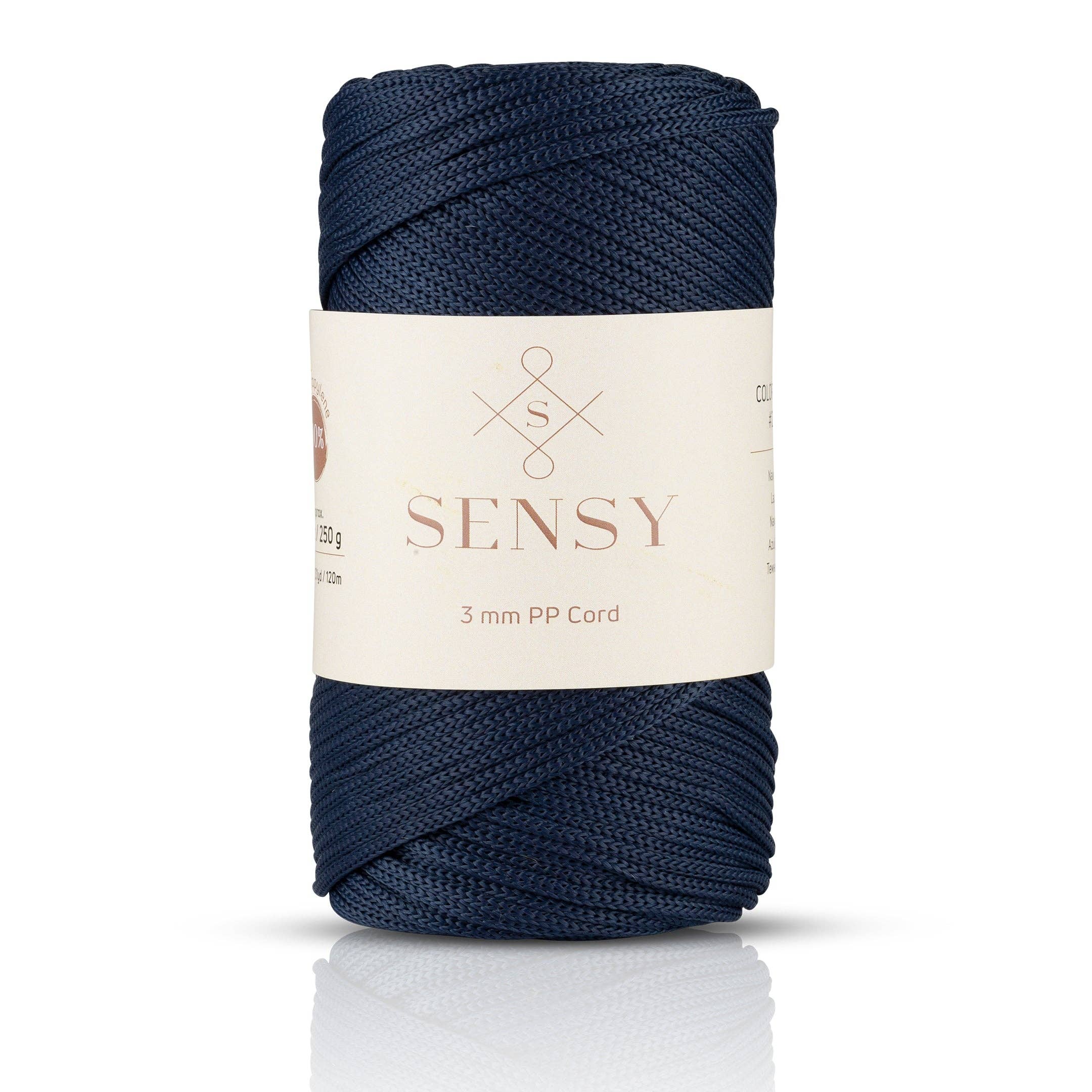 Sensy – Engroshandel Håndværk forsyninger – Sensy Premium 3 mm - 120 meter 100% polypropylen makramé snor6