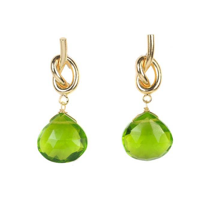 Sissy Yates Designs - Vente Boucles d'oreilles pendantes - Boucle d'oreille nœud - (4 options de pierres gemmes)3