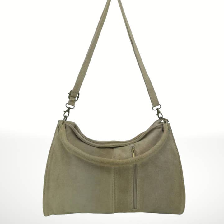 ITALIAN'S LEATHER - Wholesale Shoulder Bag - Women's - Riccio Suede Leather Bag 22021424