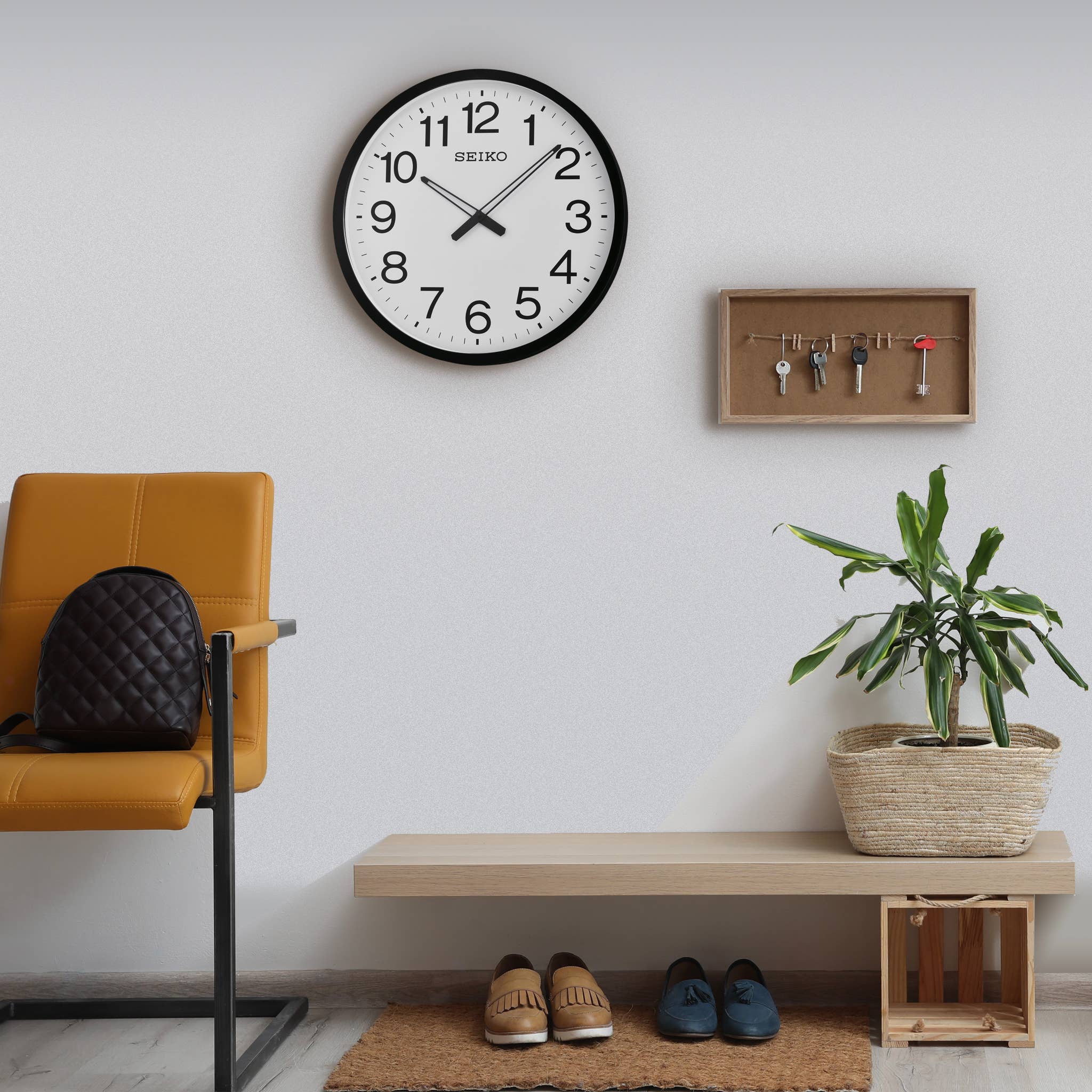 Seiko Clocks USA - Wholesale Wall Clock - 20" Ultra Modern White Framed Wall Clock5