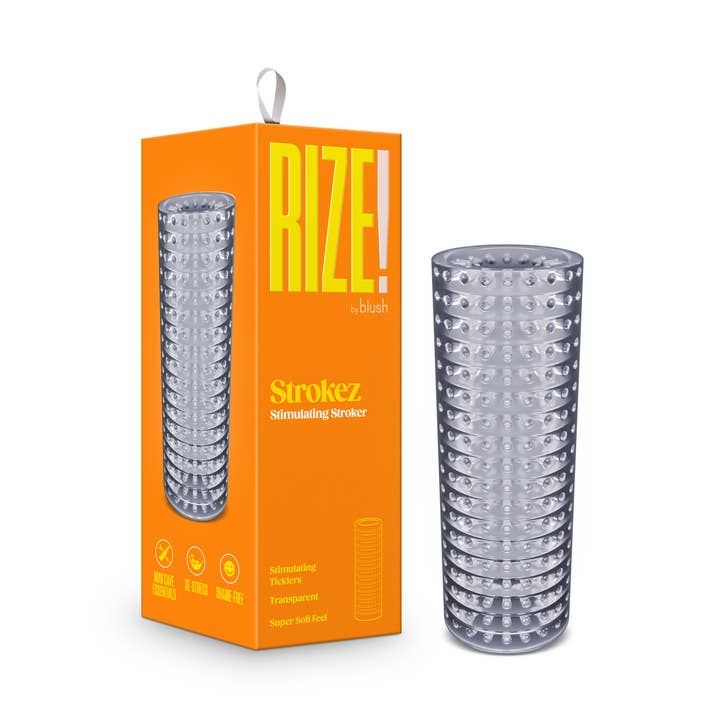 Rize - Strokez - 5 inch Open Ended Male Masturbator - Clear for wholesale by Blush