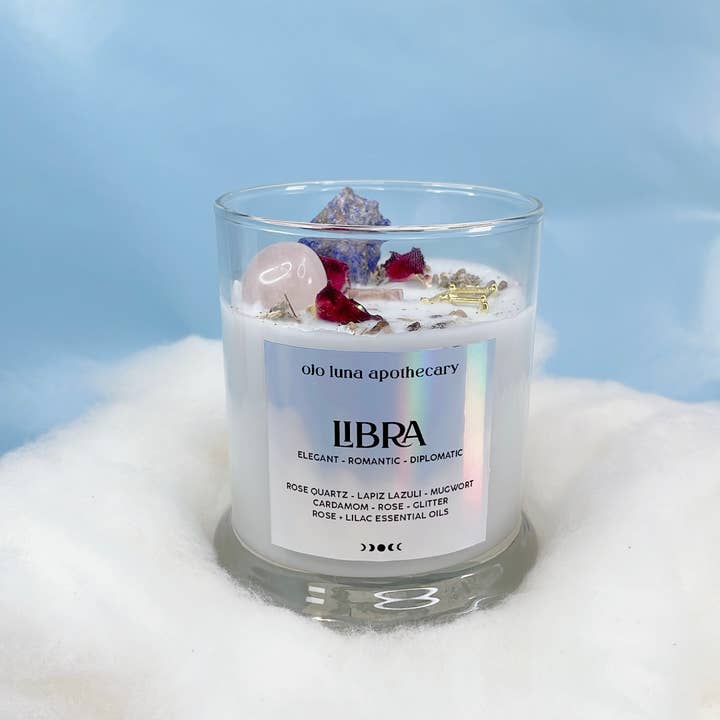 Ojo Luna Apothecary - Wholesale Pot/gevulde kaars - Weegschaal Zodiac kaars2