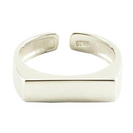 Rectangle Sterling Silver Adjustable Ring for wholesale by Jak & Fox