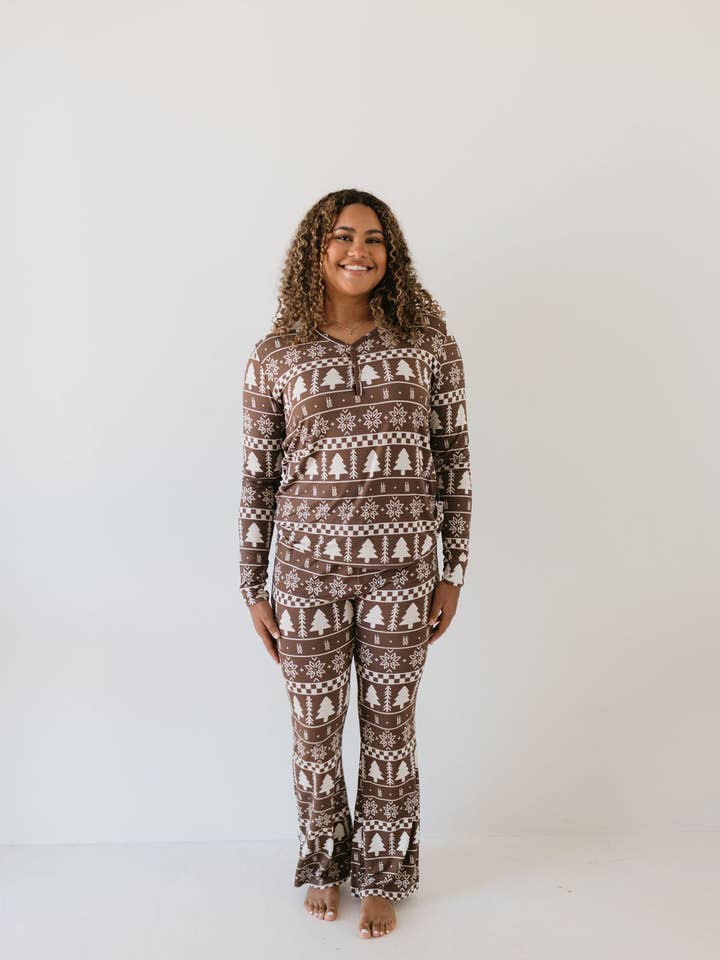 Pyjama en bambou à manches longues pour femmes | Forever Fair Isle pour la vente par Forever French Baby