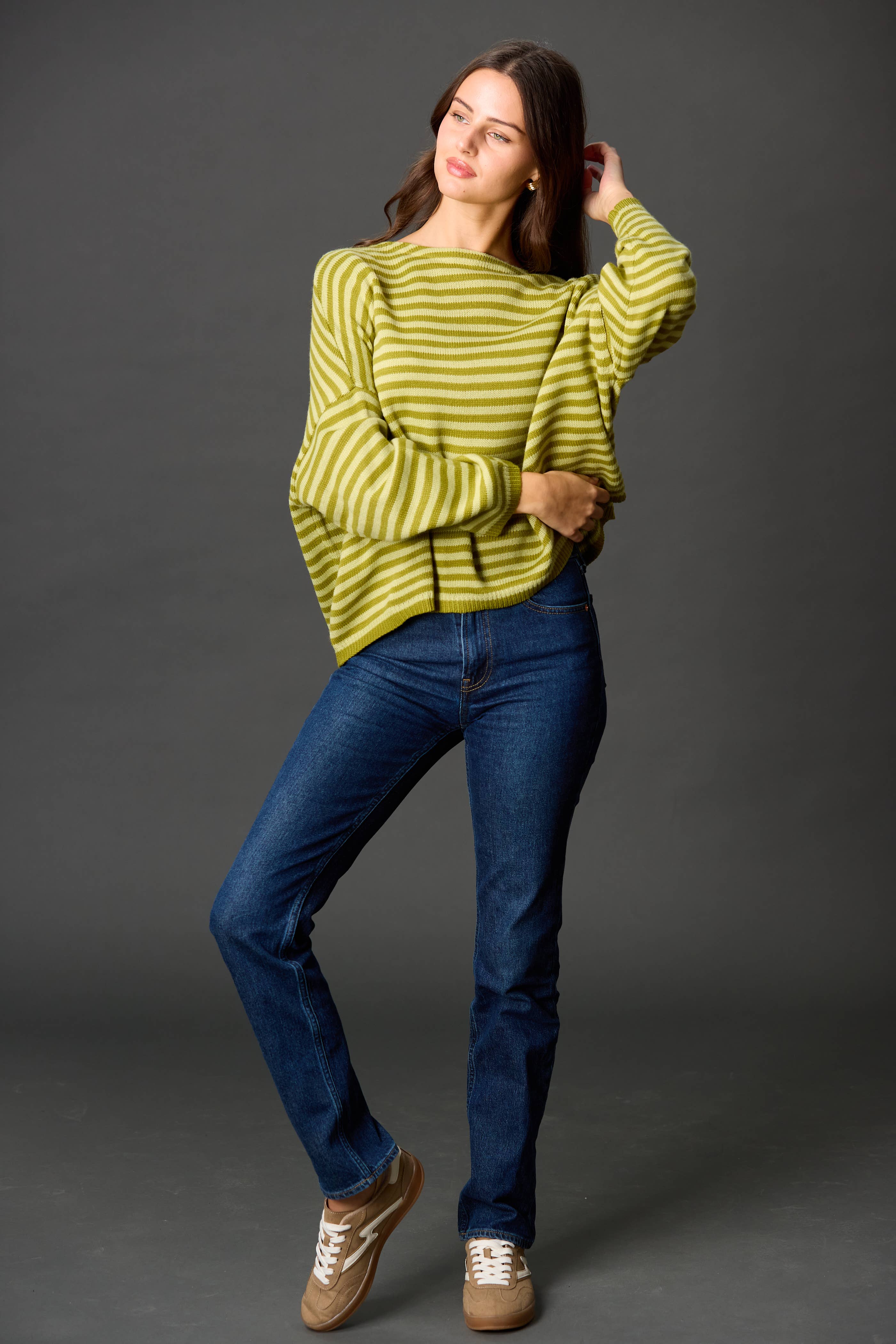 Before You Collection - Wholesale Knit Sweater - Women's - Striped T-Body Sweater13