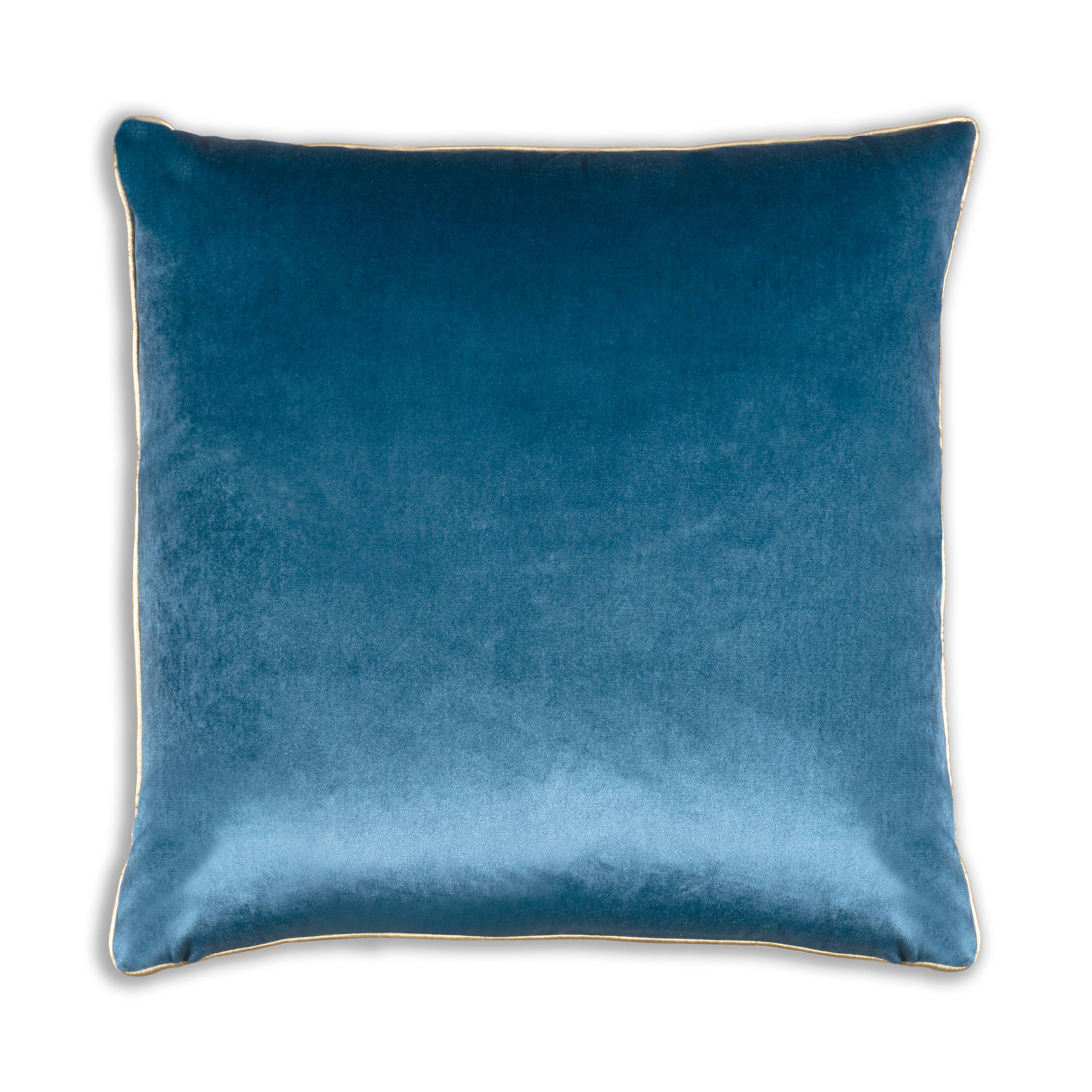 Cloud 9 Design - Wholesale Throw/Decorative Pillow - Noah Navy Velvet Pillow Featuring Gold Piping