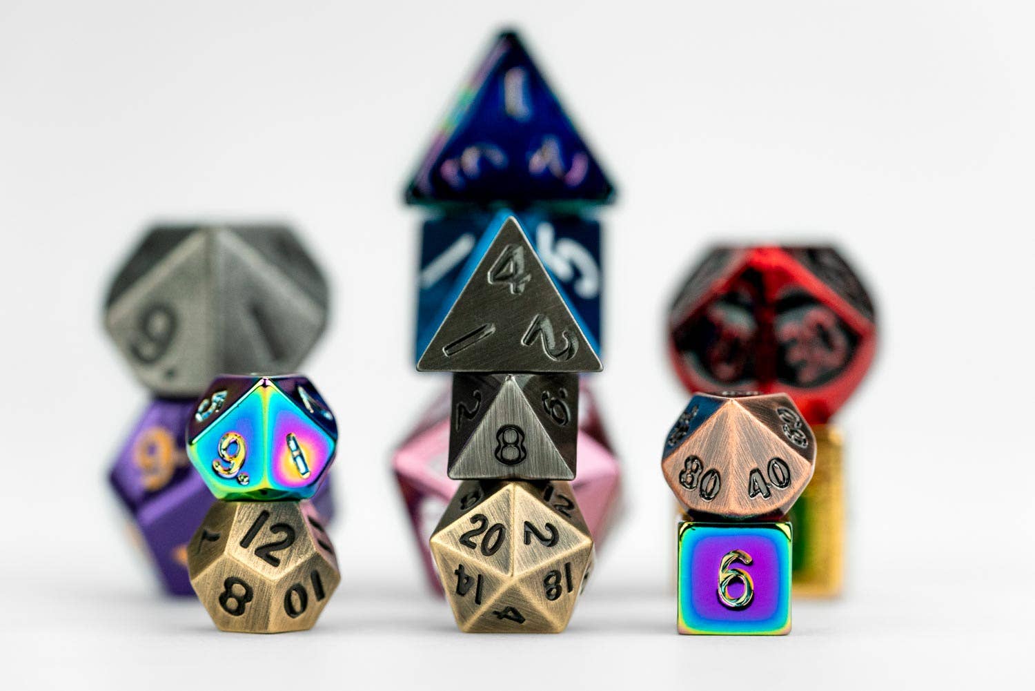 FanRoll by Metallic Dice Games – wholesale Tärning – Mystery Misfit Mini Metal Polyhedral Tärningsset1