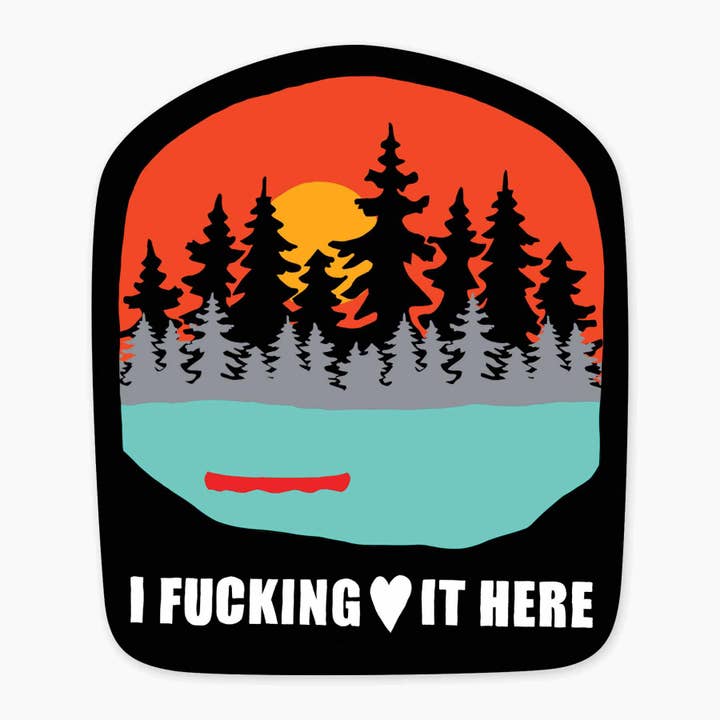 Fucking Love It Here - 3" Art Sticker for wholesale by Nice Enough Stickers