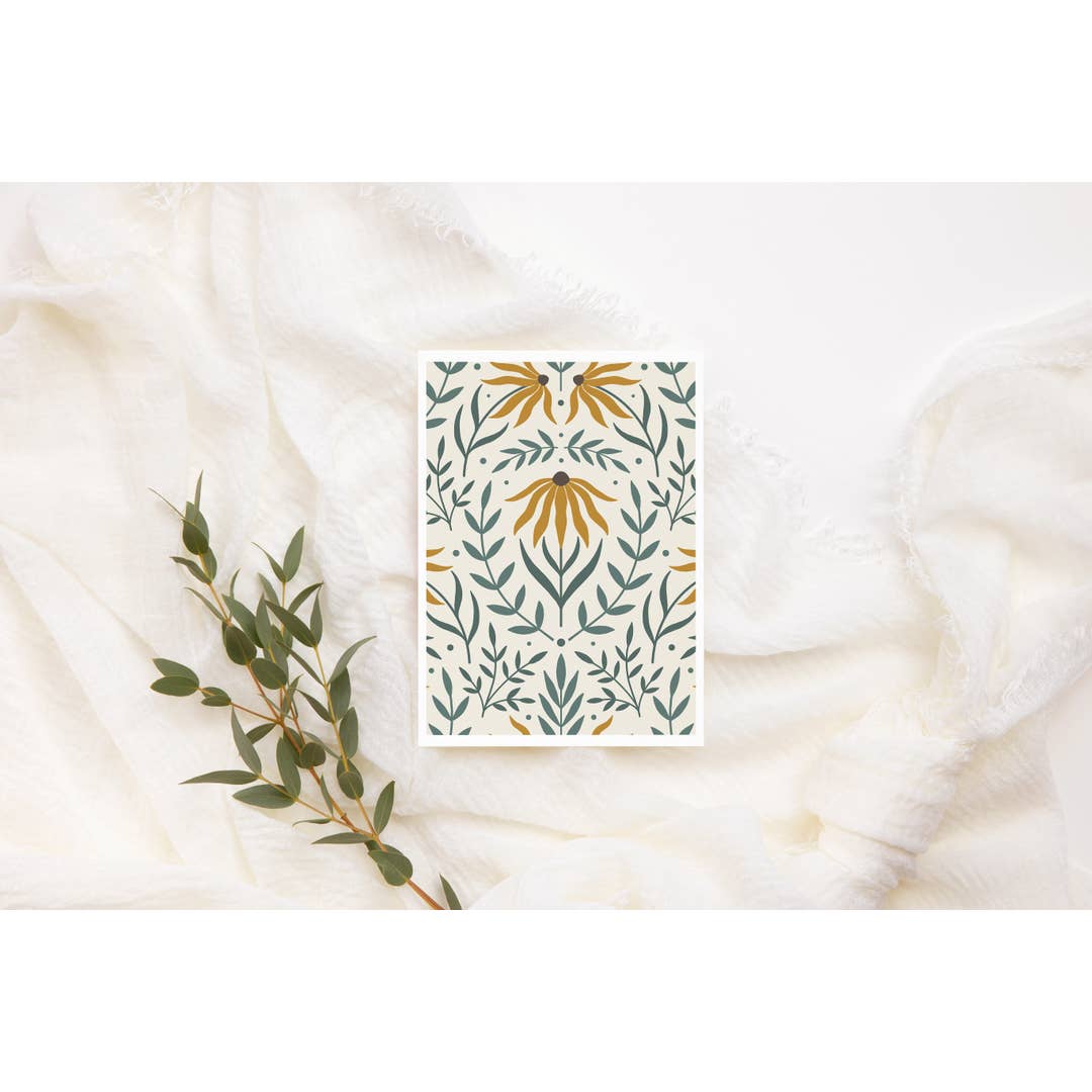 Kourtni Gunn Art – Großhandel Geburtstagskarten – Florale Grußkarte | Geburtstagskarte mit Schwarzäugiger Susanne