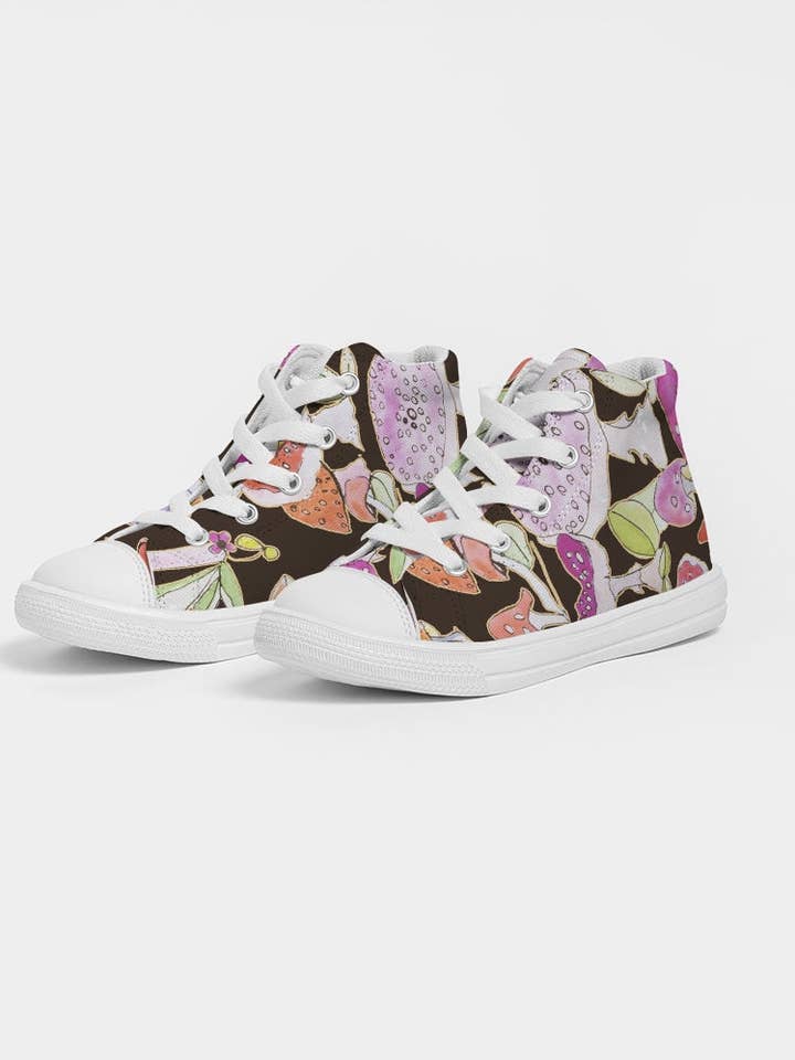 MUSHROOMS PARTY - Zapato de lona alto para niños para venta al por mayor de Byheart Design Sweden