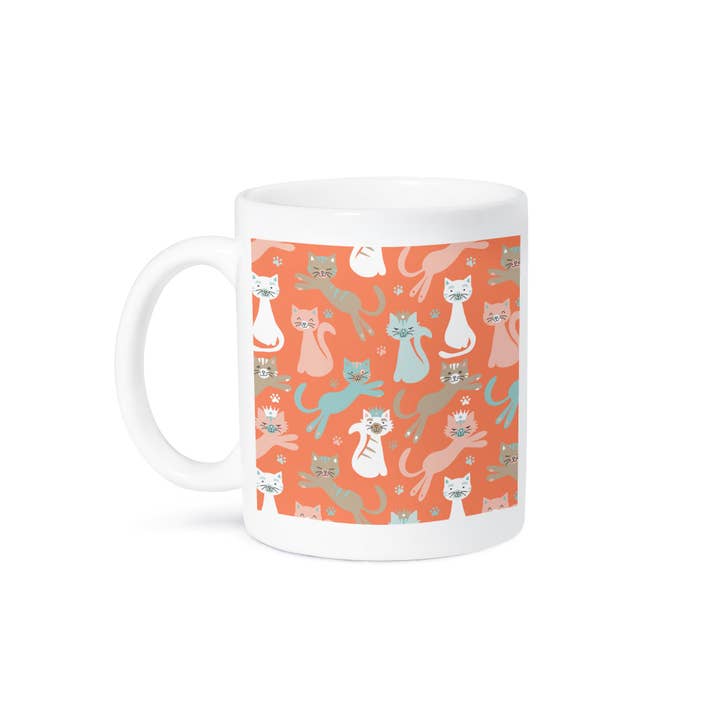 3dRose - Wholesale Coffee Mug - 3dRose, Atomic Orange Cats Pattern, Mug8