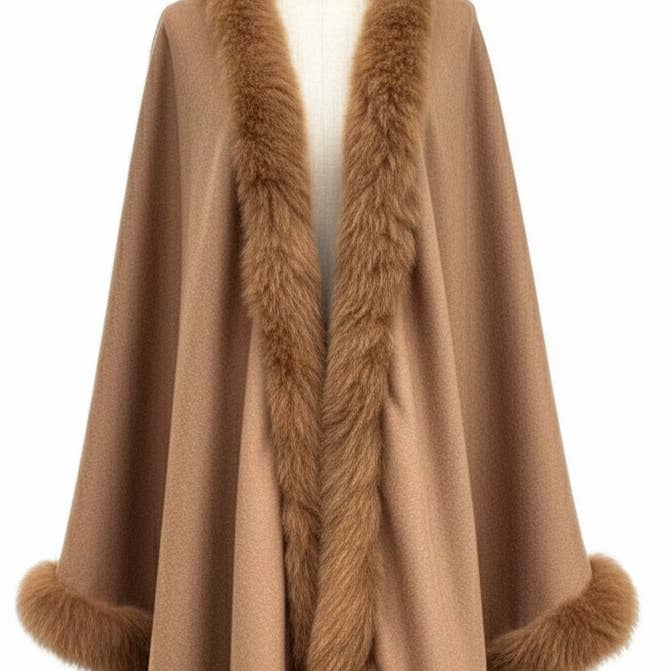 Royalty Fur Cape - Caramel for wholesale by Lanart Alpaca