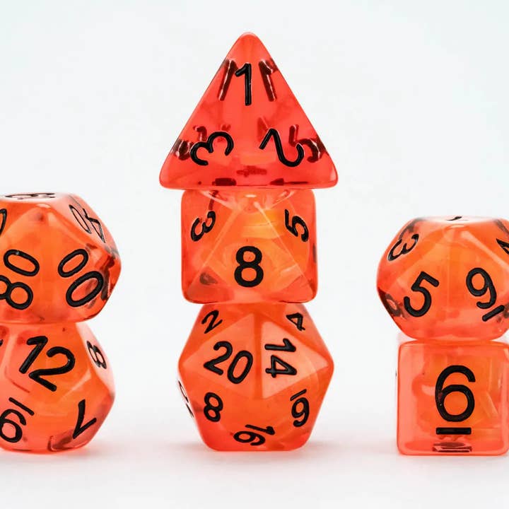 FanRoll by Metallic Dice Games - Wholesale Dice - Limited Edition: Out of Print Set of 7 Resin Dice for D&D