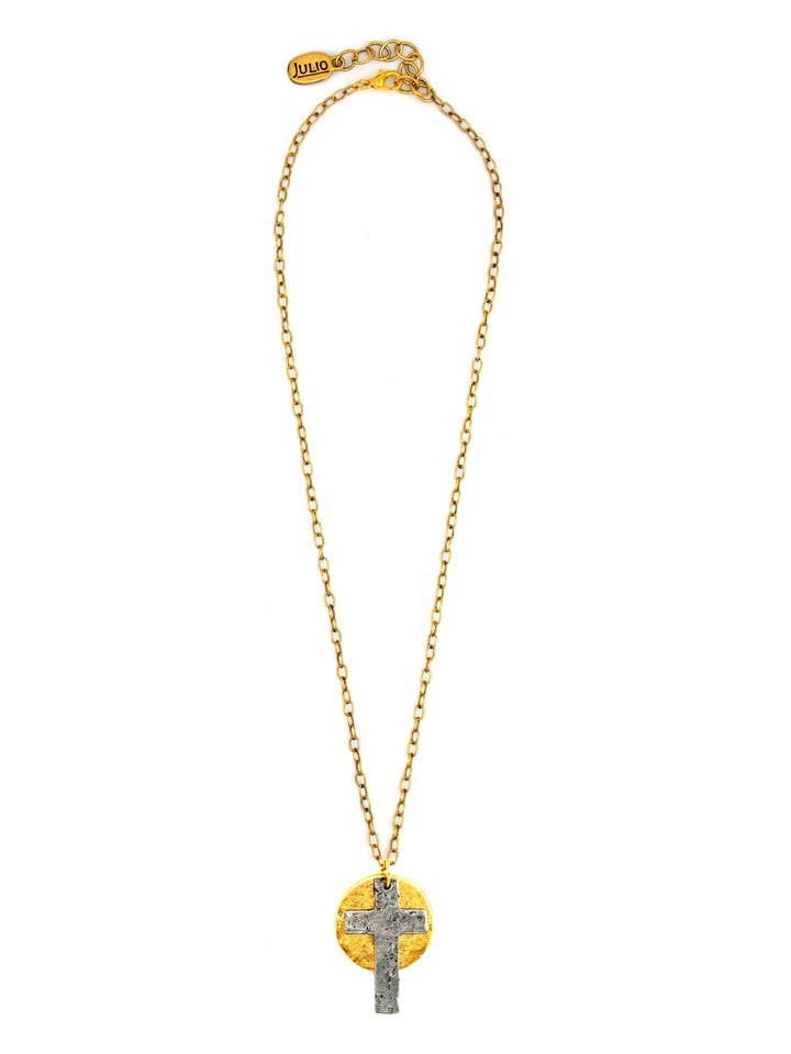 Serene Layered Cross Pendant Necklace for wholesale by Julio Designs
