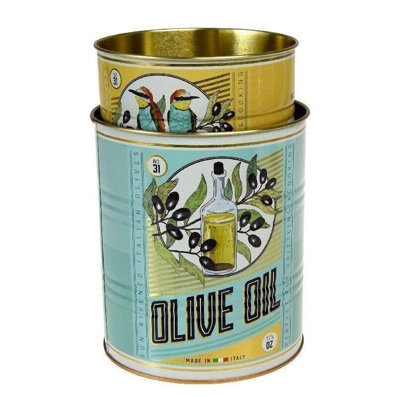 Rex B2B - UK – wholesale Kitchen storage/organiser – Medium Storage Tins (Set of 2) - Olive Oil1