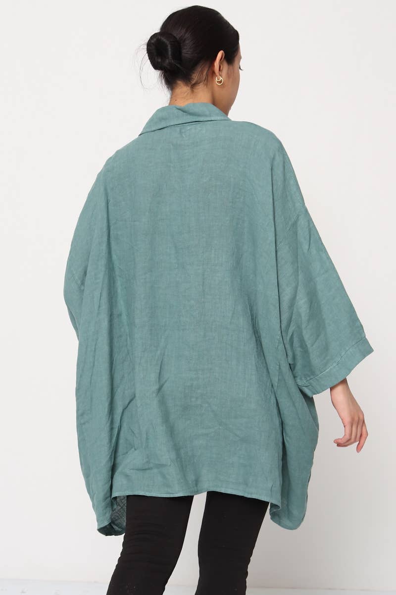 LÉA & LUC - Wholesale Button Down Shirt - Women's - 100% Linen Shirt REF. 28587