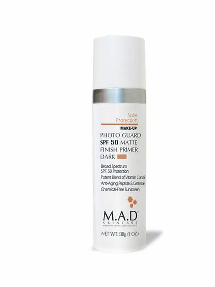 Photo Guard SPF 50 Matte Finish Primer Dark M.A.D Skincare for wholesale by M.A.D Skincare by California Skincare Supply