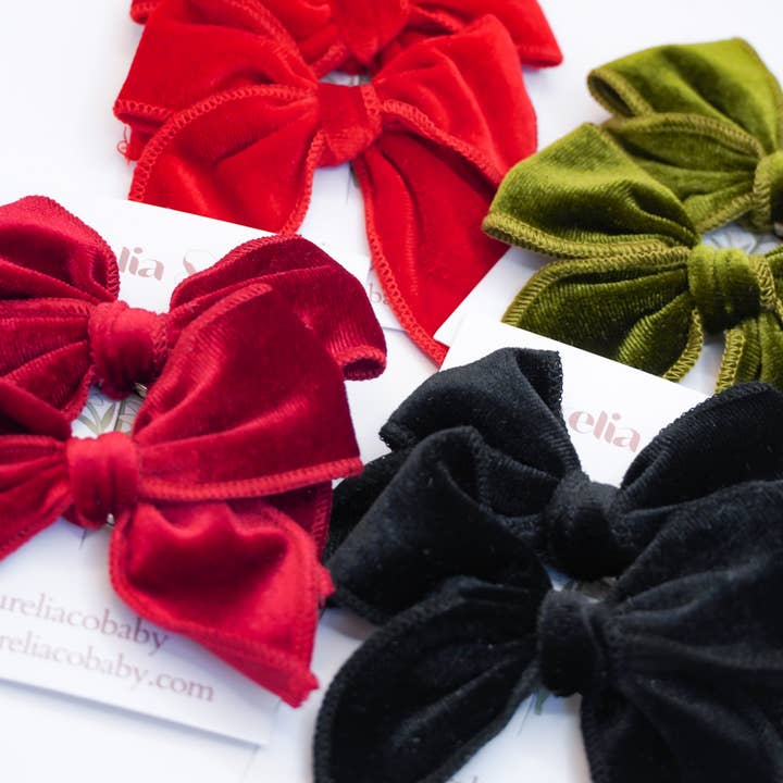 Aurelia & Co. Baby - Wholesale Hair Bow - Kids - Luxe Velvet Fable Hair Bows for Holiday Christmas 20254