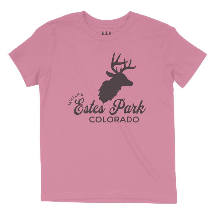 Bergelandhoofd Silhouet Kinder T-shirt - AANPASBAAR voor wholesale door White River Apparel Company