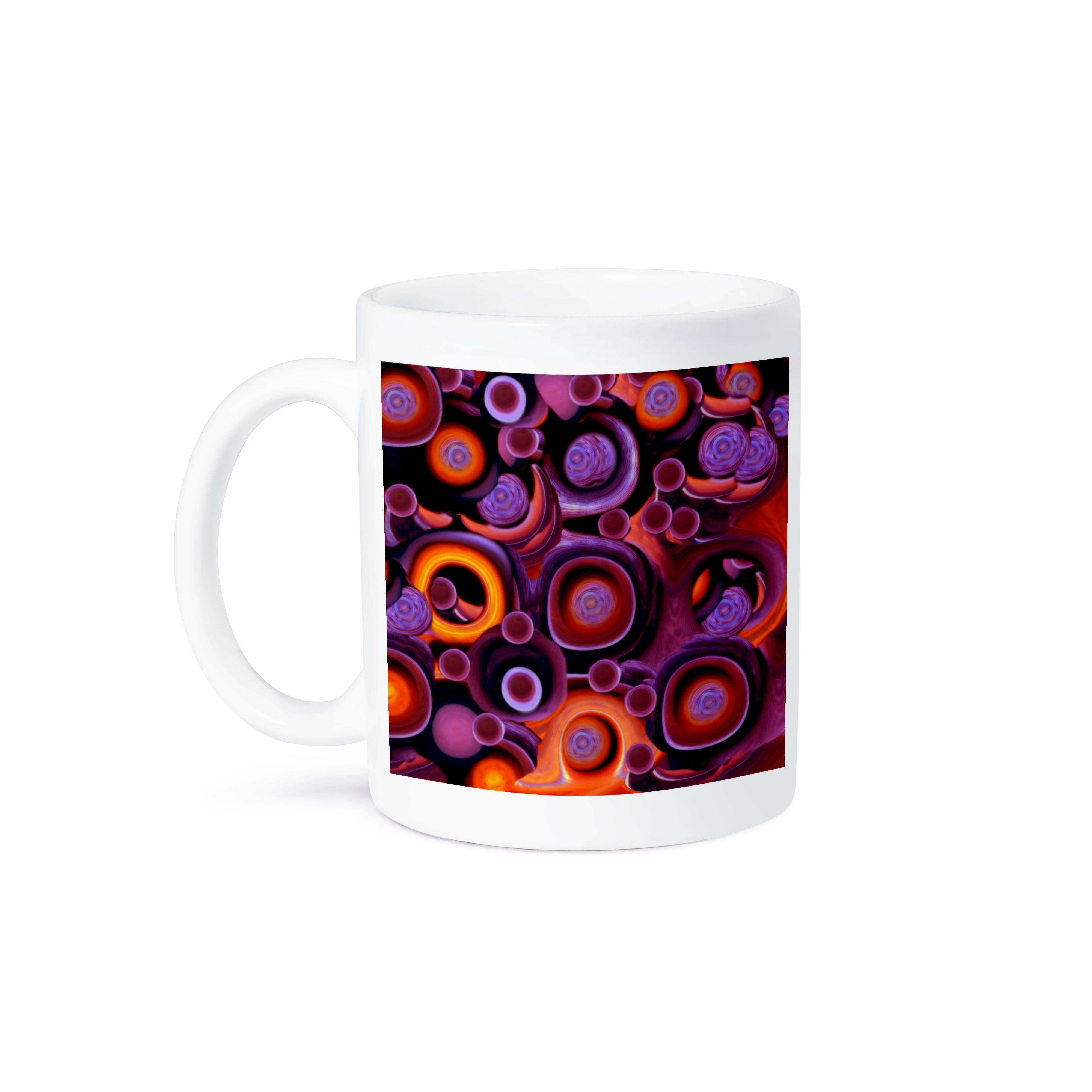 3dRose – wholesale Coffee mug – 3dRose, Surreal wood cells in hues of purple and orange, Mug8