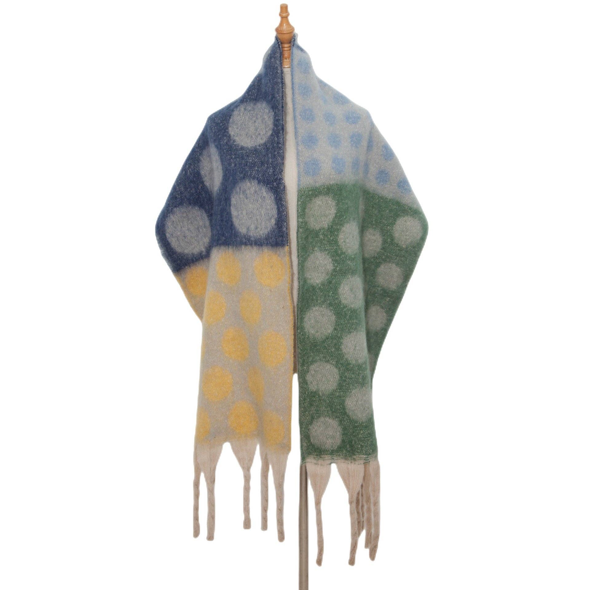 Dipped Shop – Cachecol - Mulher por atacado – Borla de Ponta de Cor Contraste DPKS10268