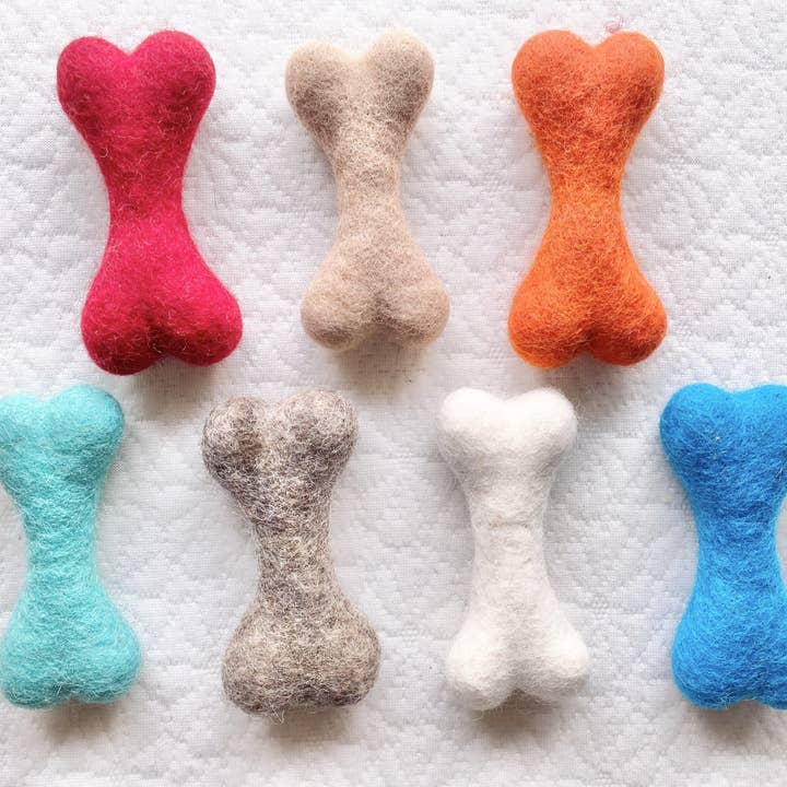Wool Jamboree - Wholesale Pet Toy - Dog - Small Solid Wool Dog Bones