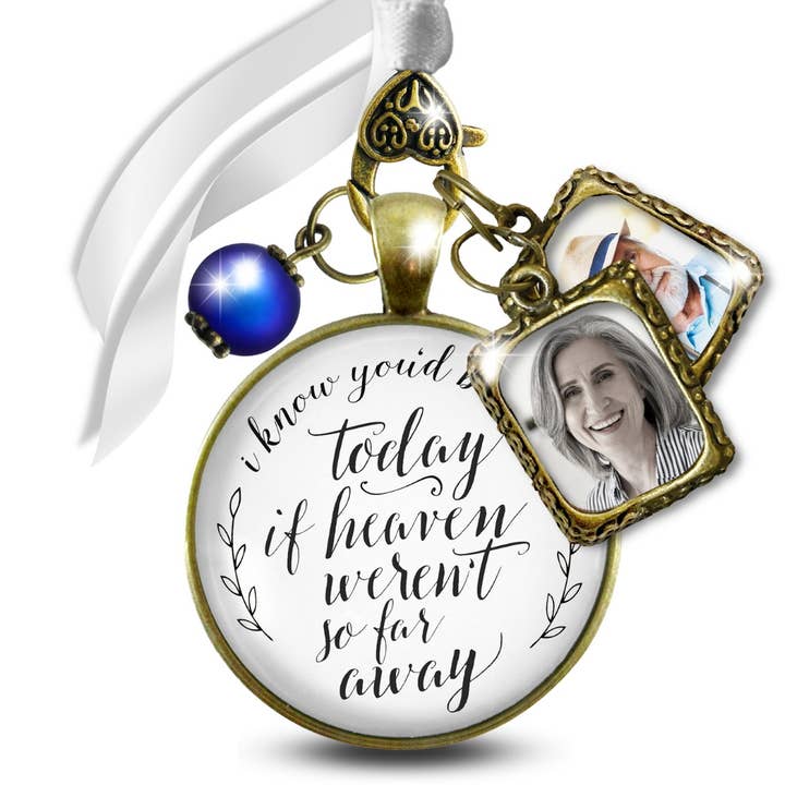 Bride Bouquet Charm Memorial Know You'd Be Here Heaven Bronz for wholesale by Gutsy Goodness