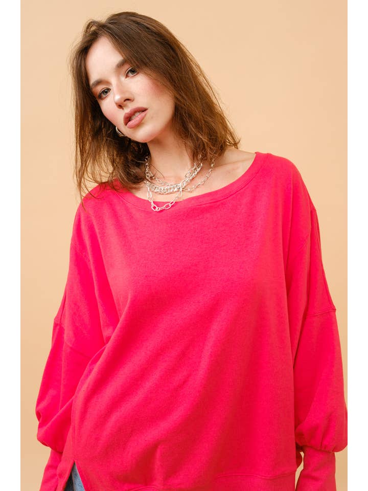 HEATHER GREY OVERSIZED SWEATSHIRTS S10550 for wholesale on Faire