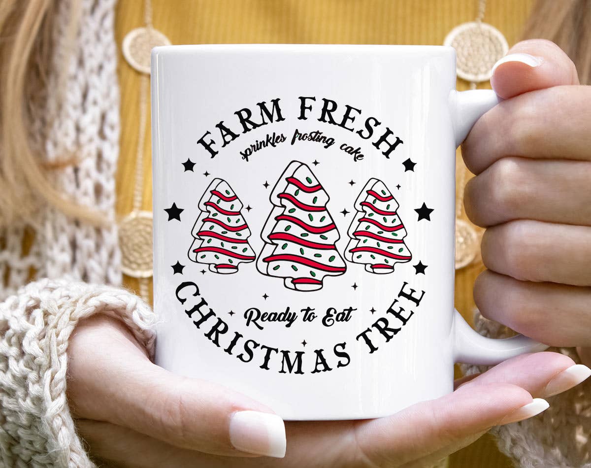 House Of Rodan - Wholesale Coffee mug - Farm Fresh Christmas Tree Cakes Funny Holiday Coffee Mug