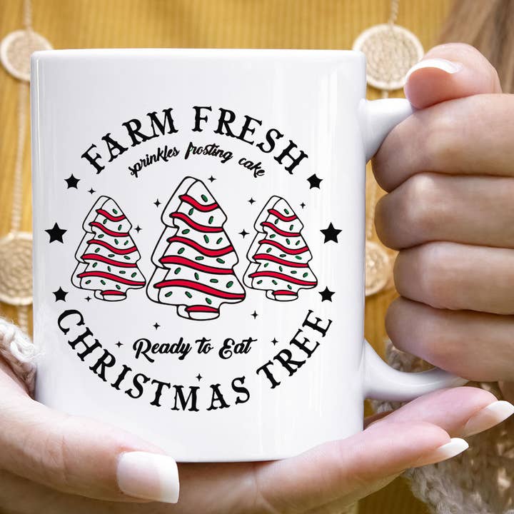 House Of Rodan - Wholesale Coffee mug - Farm Fresh Christmas Tree Cakes Funny Holiday Coffee Mug 0