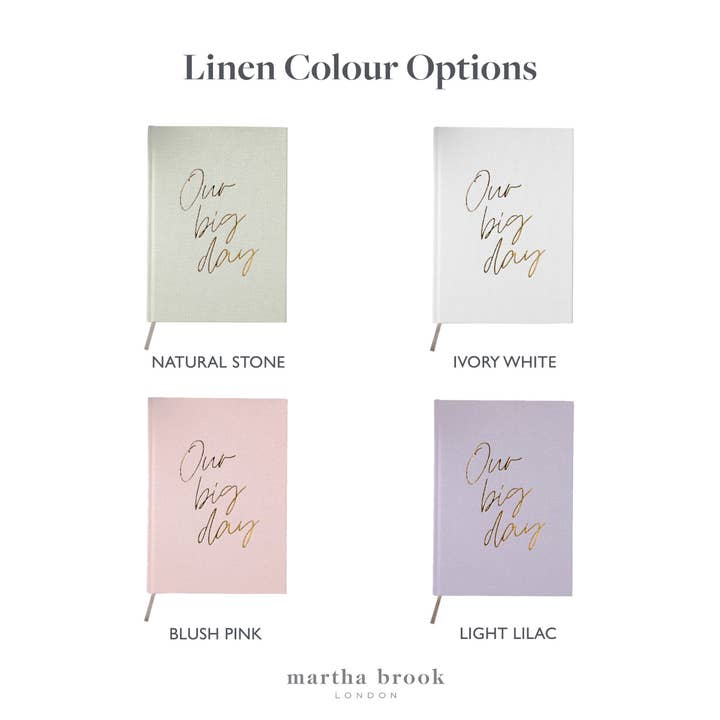 Martha Brook - Wholesale Notebook - Personalised Linen Wedding Notebook0