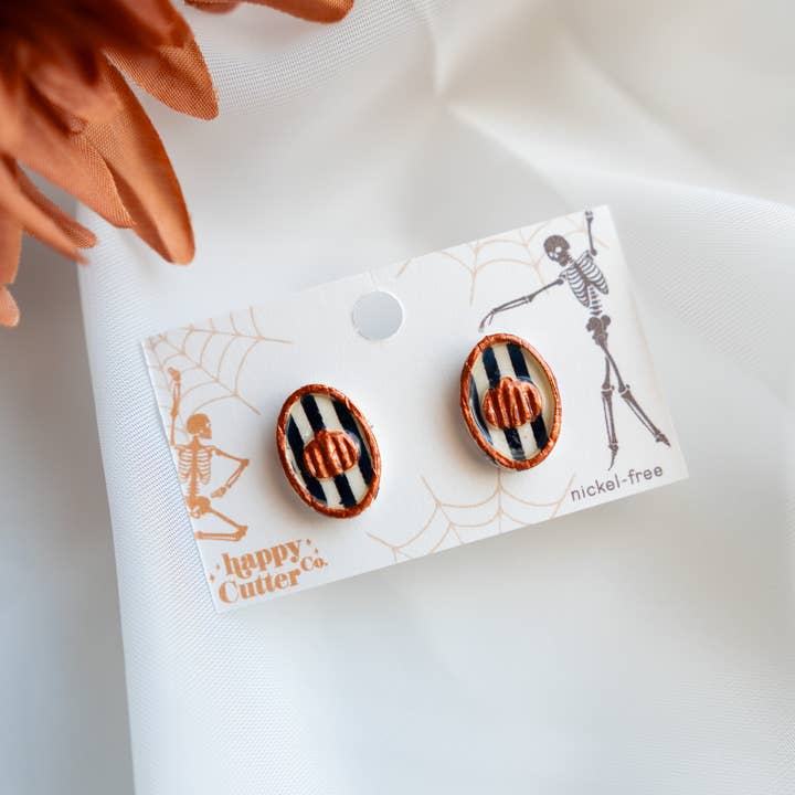 Happy Cutter Co - Wholesale Stud/Post Earrings - Halloween Stud Earrings | Cute Oval Halloween Accessories1