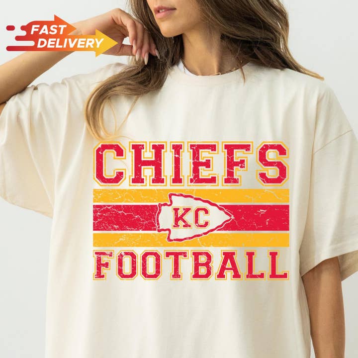 Vintage Kansas City Chiefs Football Shirt, Game Day Crewneck for wholesale by TheKingShirt