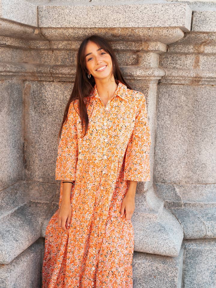 Vestido Naranja 235 por atacado de Mehran