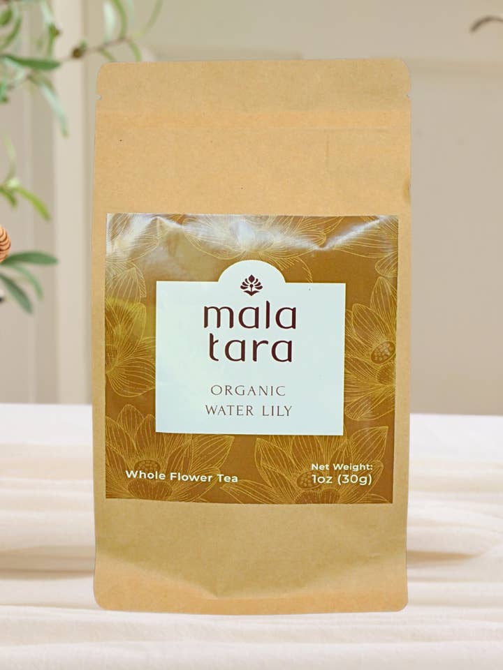 Water Lily Whole Flower Tea Pouch for wholesale by Mala Tara