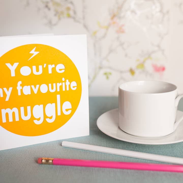 You're my favourite muggle card - yellow for wholesale by My Little Shop Of Wonder